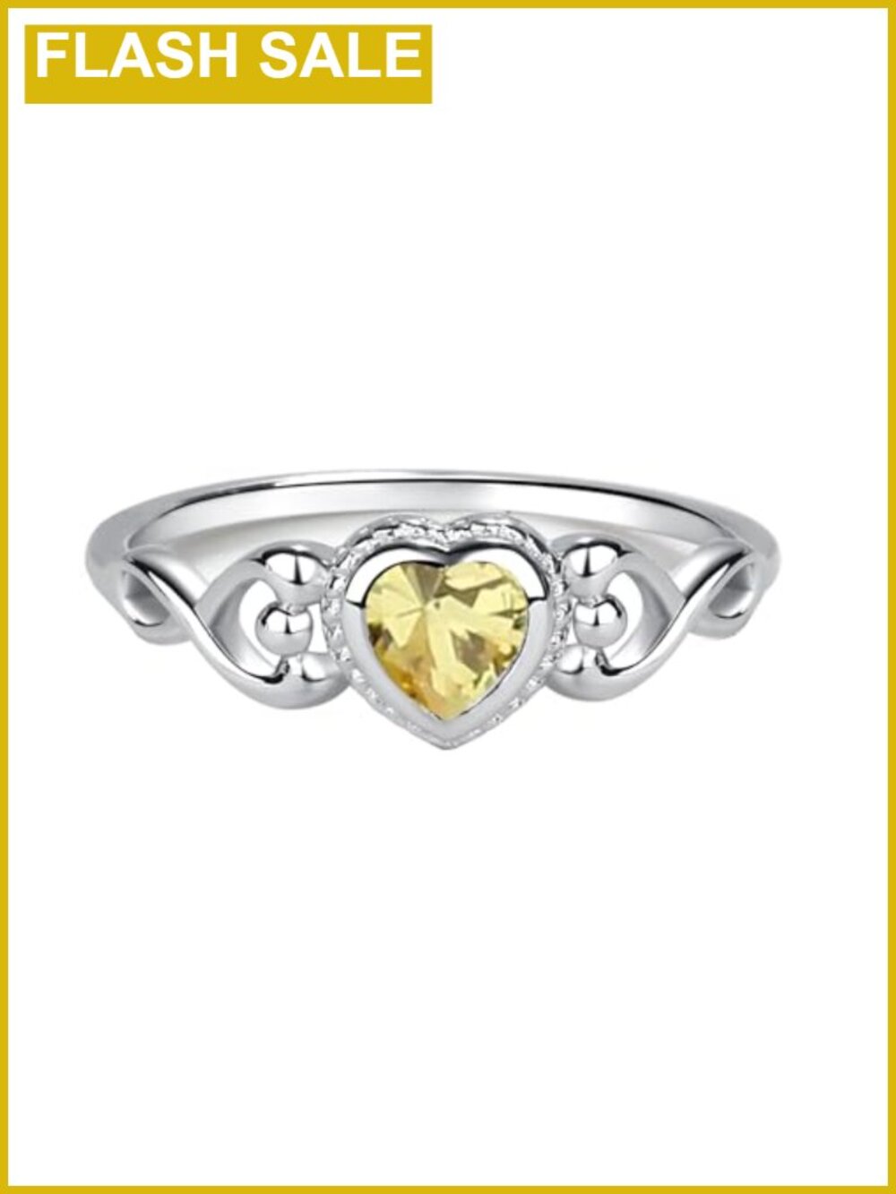 Precious Pieces 925 Sterling Silver Heart Birthstone Ring Kids Girls Jewelry